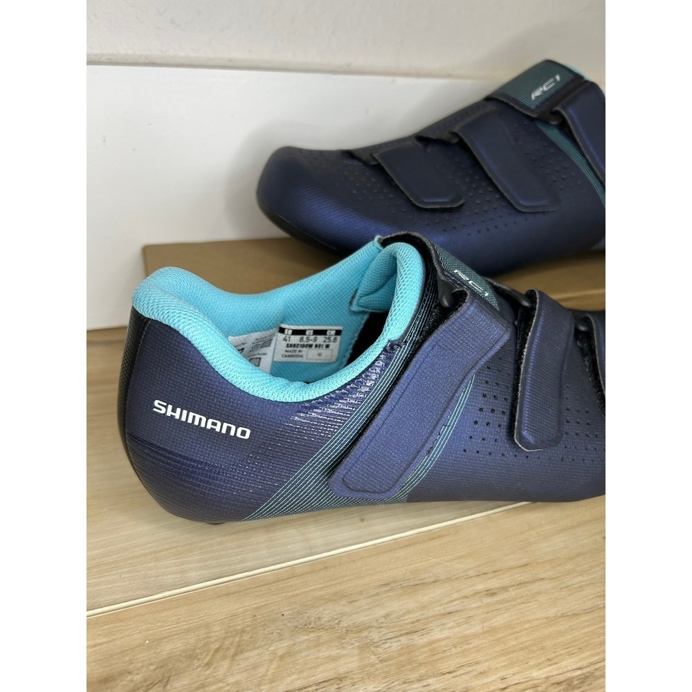 NEW Shimano SH-RC100 RC100 Womens Road Cycling Shoes Navy Blue Size 8.5 9 Cleats - Picture 2 of 12